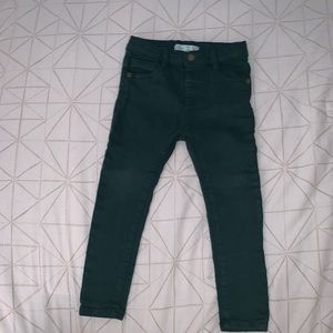Zara green skinny jeans